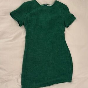 She + Sky Textured Green Mini Dress